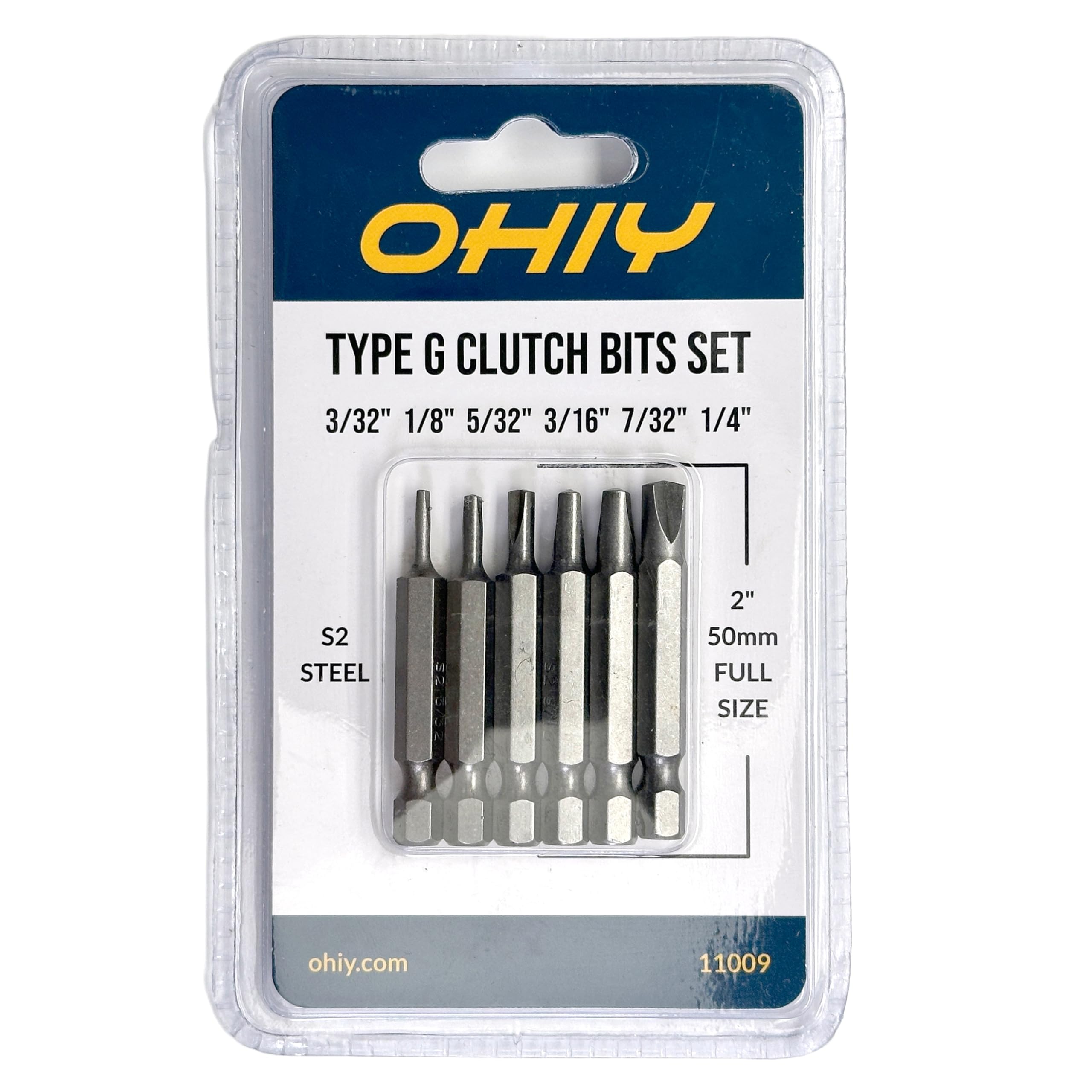 Type G Clutch Bits Set fits Vintage American Cars, S2 Steel, 6